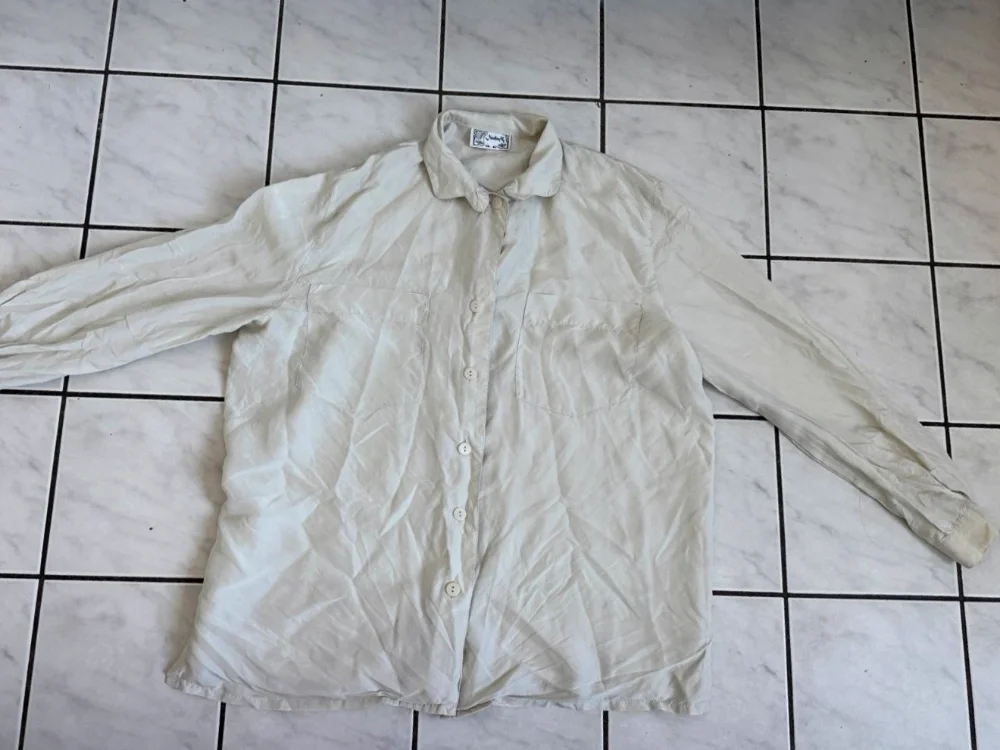 Bluse Damen Größe 44 aus reiner Seide, beige 2